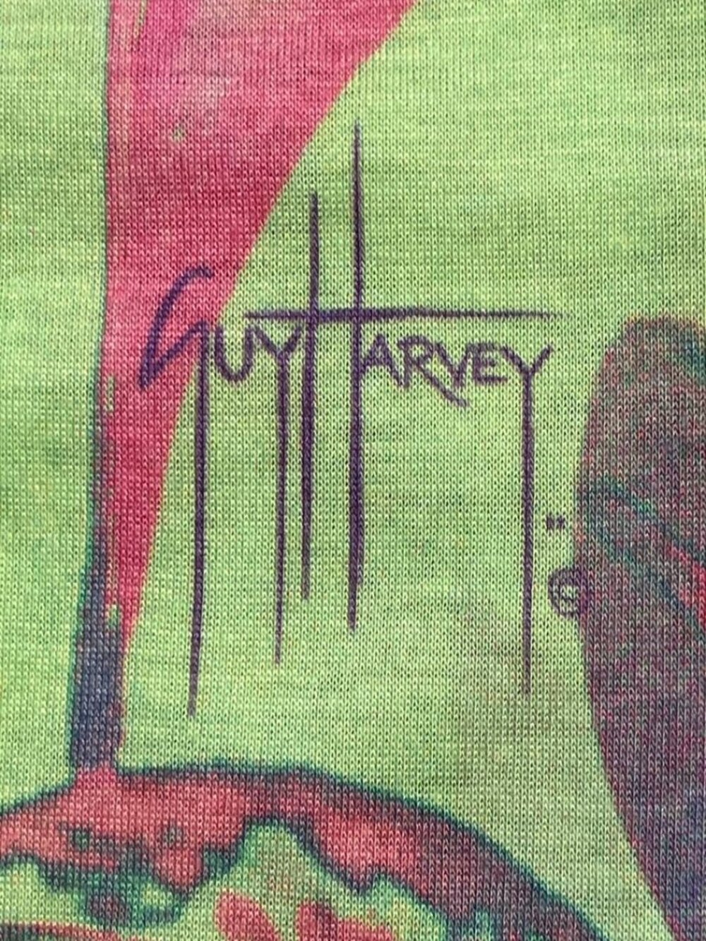Guy Harvey Tropical Fish Print Dress Yellow Green Short Sleeve Medium - Picture 6 of 11